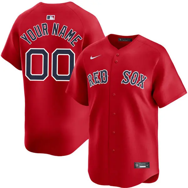 Boston Red Sox Custom Stitched Nike Alternate Red Vapor Limited Jersey