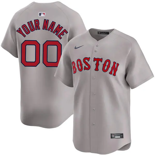 Women's Boston Red Sox Custom Nike Gray Stitched MLB Cool Base Road Jersey