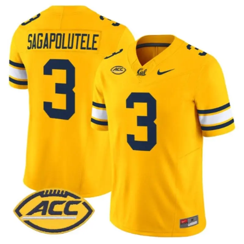 California Golden Bears #3 Jaron-Keawe Sagapolutele 2026 ACC Gold Football Game Jersey
