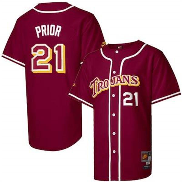 Men's Youth Womens USC Trojans Custom Cardinal with Strip COLLEGE Baseball Retro JERSEY