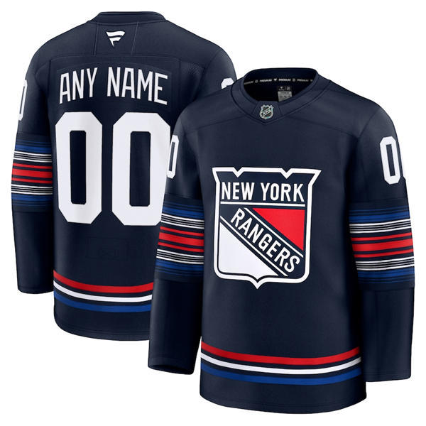 Mens New York Rangers Custom Fanatics Navy Alternate Premium Jersey
