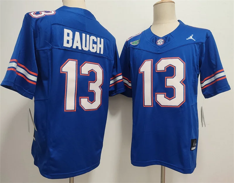 Mens Florida Gators #13 Jadan Baugh 2025 Royal Football Game Jersey