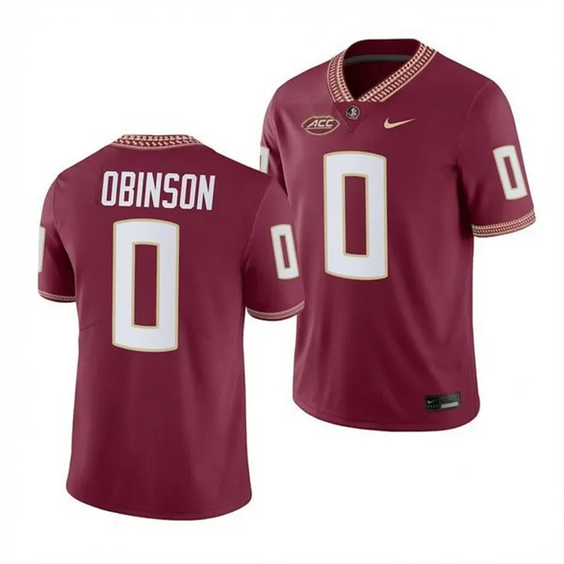 Florida State Seminoles #0 Duce Robinson Nike 2025 Gamet Football Game Jersey