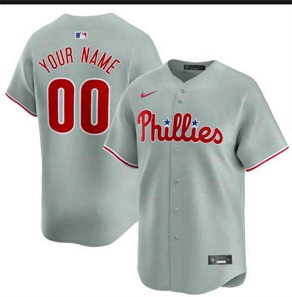 Philadelphia Phillies Custom Nike Gray Road Vapor Limited Jersey