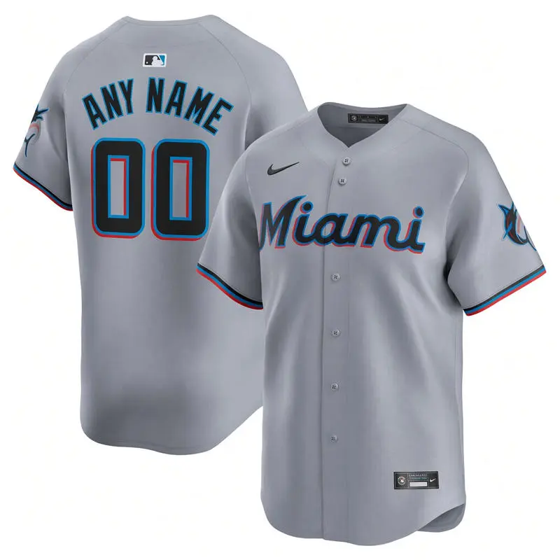 Miami Marlins Custom Nike 2026 Gray Road Limited Jersey