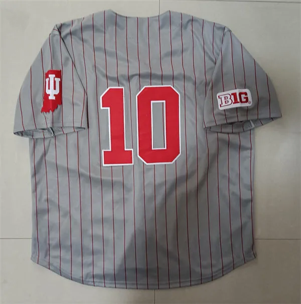 Indiana Hoosiers #10 Kyle Schwarber 2025 Gray Pinstripe College Baseball Game Jersey Indiana Hoosiers #10 Kyle Schwarber 2025 Gray Pinstripe College Baseball Game Jersey