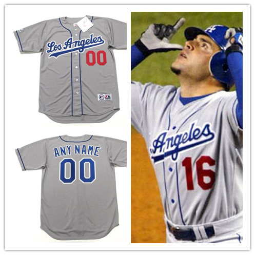 Los Angeles Dodgers Custom 2002 Grey Cooperstown Throwback Jersey