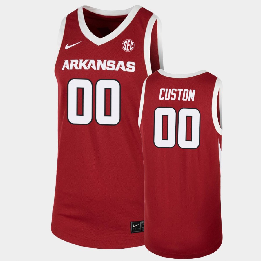 Arkansas Razorbacks Custom Nike Cardinal Basketball Game Jersey