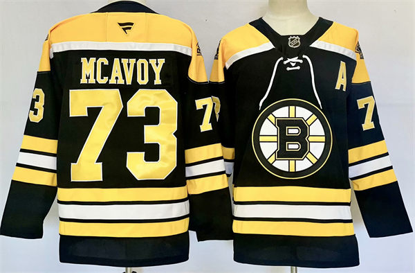 Men's Boston Bruin #73 Charlie McAvoy Fanatics Black Home Primegreen Player Jersey