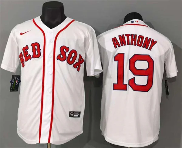 Men's Boston Red Sox #19 Roman Anthony Nike White Home with Name Limted Jersey