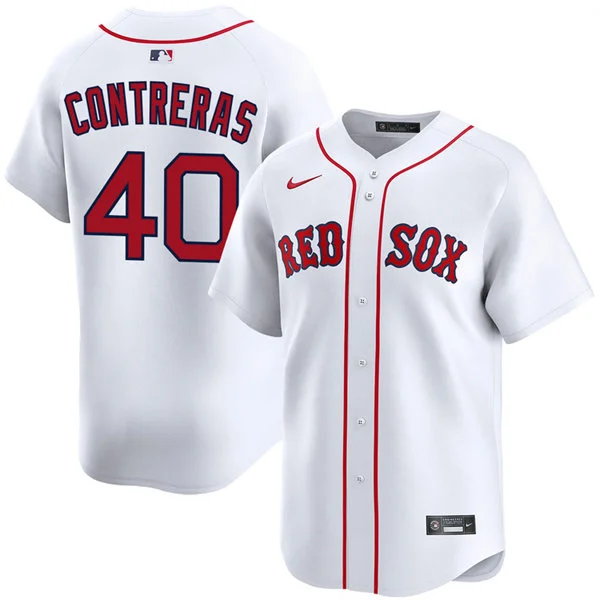 Men's Boston Red Sox #40 Willson Contreras Nike White Home with Name Limted Jersey