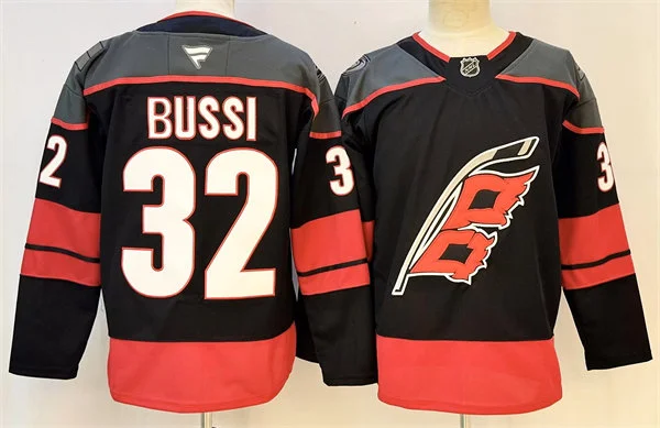 Men's Carolina Hurricanes #32 Brandon Bussi Fanatics Black Home Premium Jersey