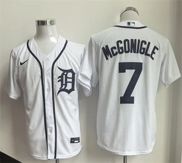 Men's Detroit Tigers #7 Kevin McGonigle Nike White Home Limited Jersey