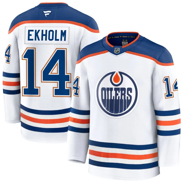 Men's Edmonton Oilers #14 Mattias Ekholm Fanatics Away White Jersey