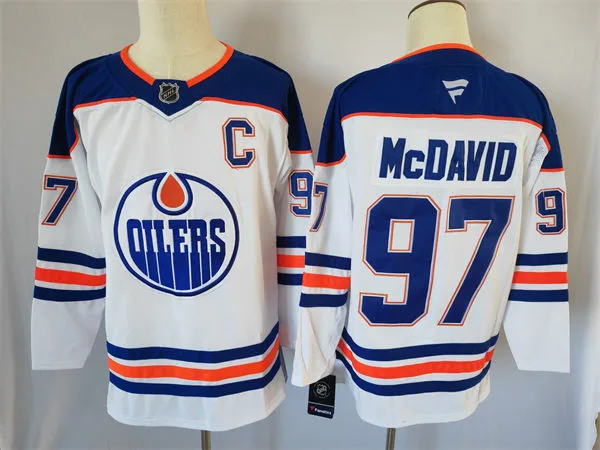 Youth Edmonton Oilers #97 Connor McDavid Fanatics White Jersey