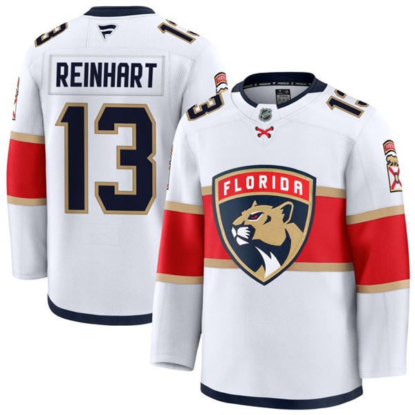 Men's Florida Panthers #13 Sam Reinhart Fanatics White Away Player Jersey