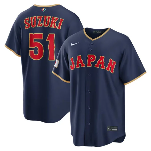 Japan Baseball #51 Seiya Suzuki 2026 World Baseball Classic Jersey Navy