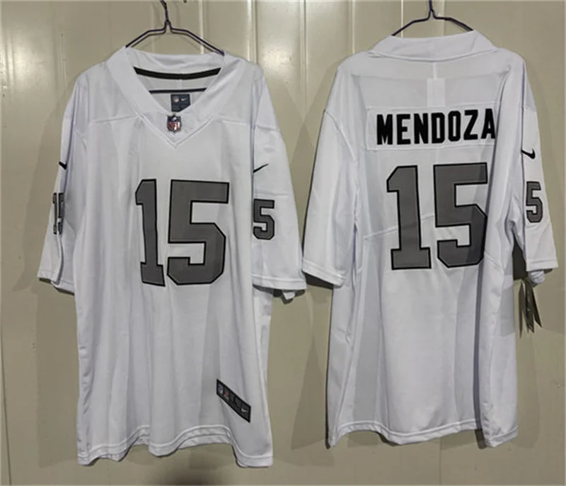 Men's Las Vegas Raiders #15 Fernando Mendoza Nike White Silver Alternate Vapor F.U.S.E. Limited Jersey