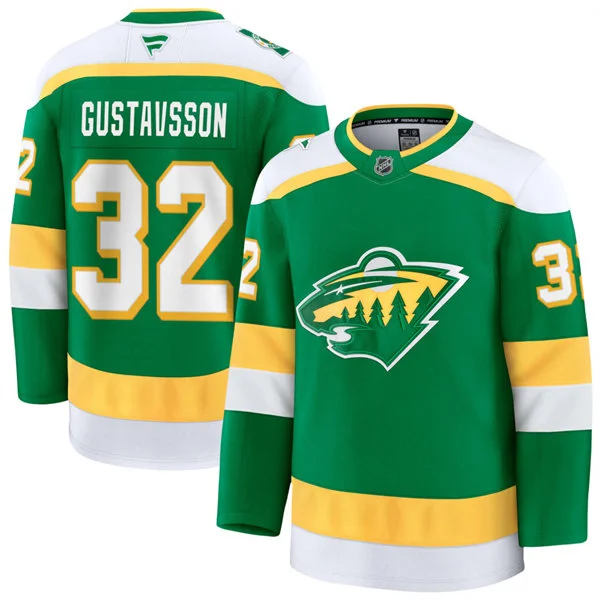 Men's Minnesota Wild #32 Filip Gustavsson Green 2022 Reverse Retro Primegreen Jersey