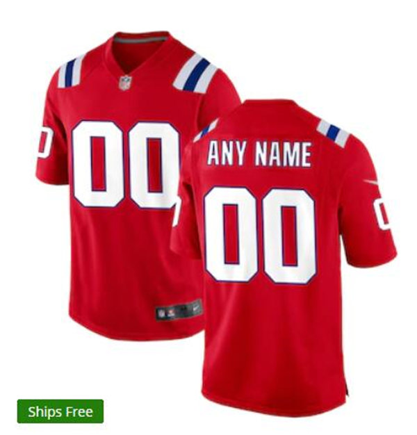 New England Patriots Custom Nike Red Alternate Vapor F.U.S.E. Limited Jersey