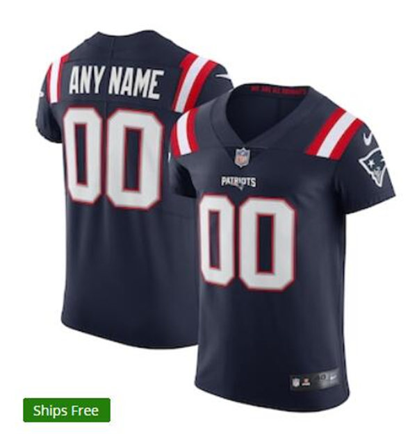 New England Patriots Custom Nike Navy Vapor F.U.S.E. Limited Jersey