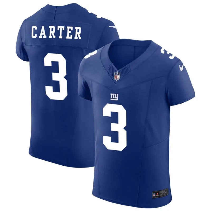 Men's New York Giants #3 Abdul Carter Nike Royal Team Color Vapor F.U.S.E. Limited Jersey