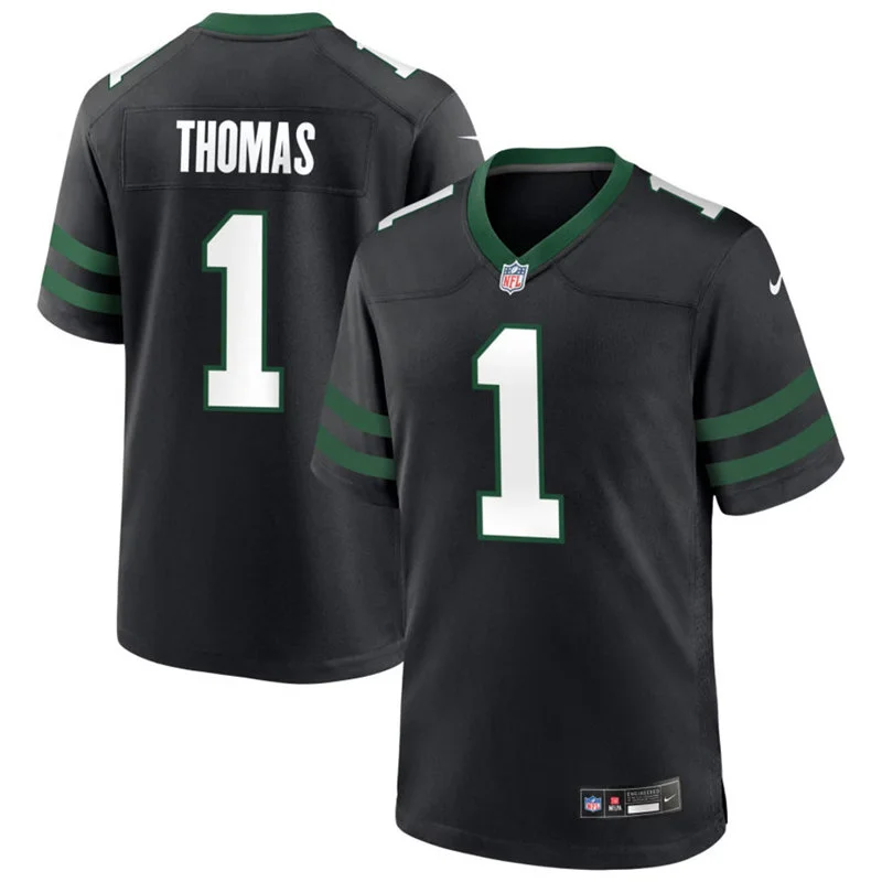 Men's New York Jets #1 Azareye'h Thomas Nike Black Alternate Legacy F.U.S.E. Limited Jersey