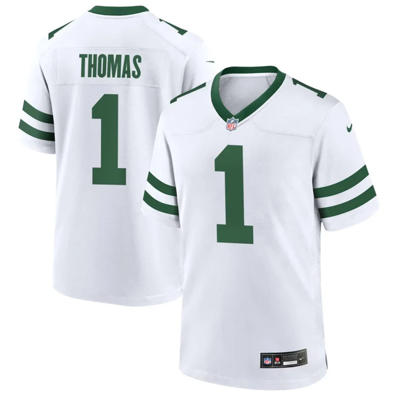 Men's New York Jets #1 Azareye'h Thomas Nike White Vapor Legacy F.U.S.E. Limited Jersey