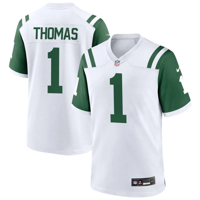 Men's New York Jets #1 Azareye'h Thomas White Alternate Classic Limited Jersey