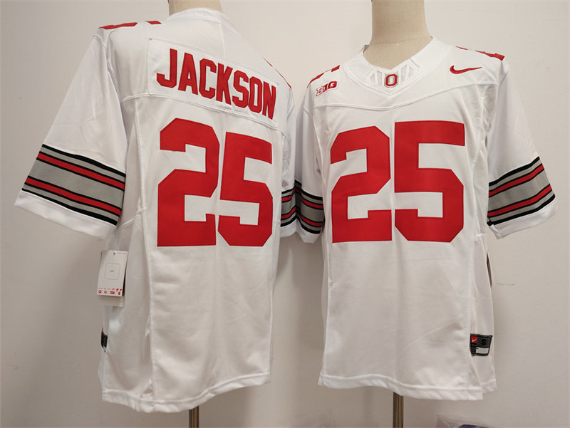 Men's Ohio State Buckeyes #25 Bo Jackson 2026 White Sub Zero F.U.S.E Limited Football Jersey