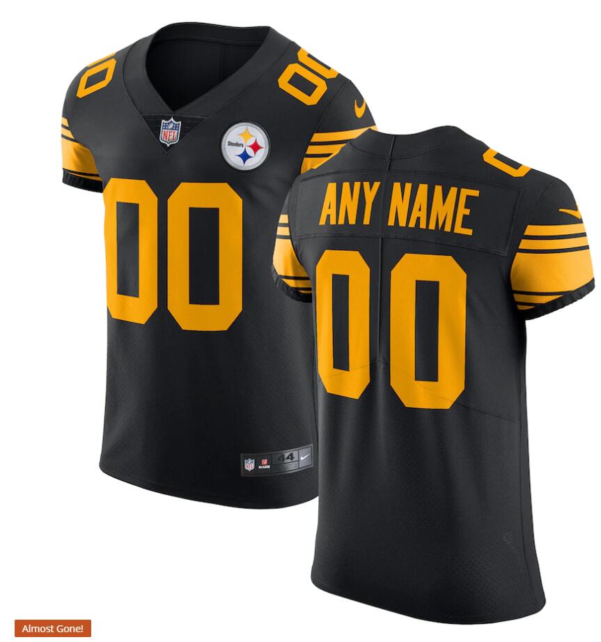 Pittsburgh Steelers Custom Nike Black Color Rush Limted Personal Jersey