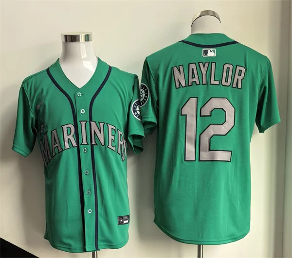 Men's Seattle Mariners #12 Josh Naylor Nike Aqua Alternate Limited Jersey