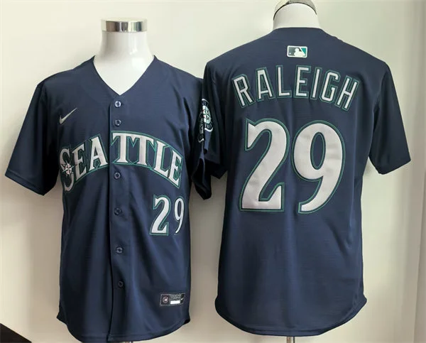 Men's Seattle Mariners #29 Cal Raleigh Nike Navy Alternate Limited Player Jersey