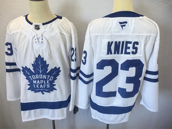 Men's Toronto Maple Leafs #23 Matthew Knies Fanatics Away White Player Jersey