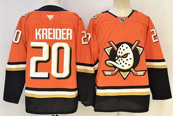 Mens Anaheim Ducks #20 Chris Kreider Fanatics 2025 Orange Home Jersey