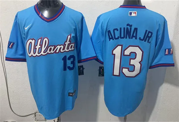 Mens Atlanta Braves #13 Ronald Acuna Jr. 2026 Blue City Connect 2.0 Limited Jersey