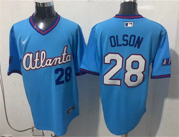 Mens Atlanta Braves #28 Matt Olson 2026 Blue City Connect 2.0 Limited Jersey