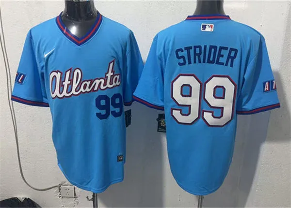 Mens Atlanta Braves #99 Spencer Strider 2026 Blue City Connect 2.0 Limited Jersey