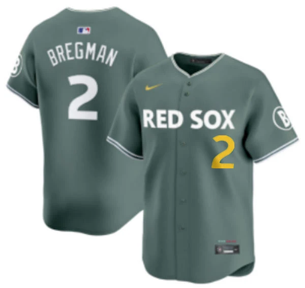 Youth Boston Red Sox #2 Alex Bregman Green 2025 City Connect 2.0 Limted Jersey