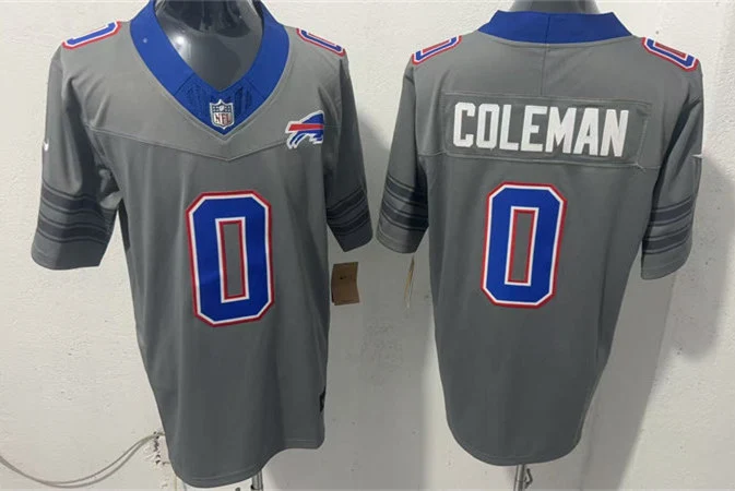 Mens Buffalo Bills #0 Keon Coleman Nike Gray Nickel City Vapor F.U.S.E. Limited Jersey