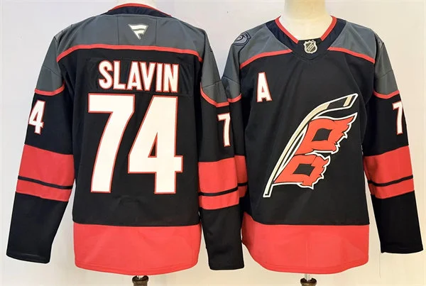 Mens Carolina Hurricanes #74 Jaccob Slavin Fanatics Black Home Player Jersey