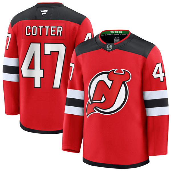 Mens New Jersey Devils #91 Dawson Mercer Fanatics Home Red Stitched Jersey