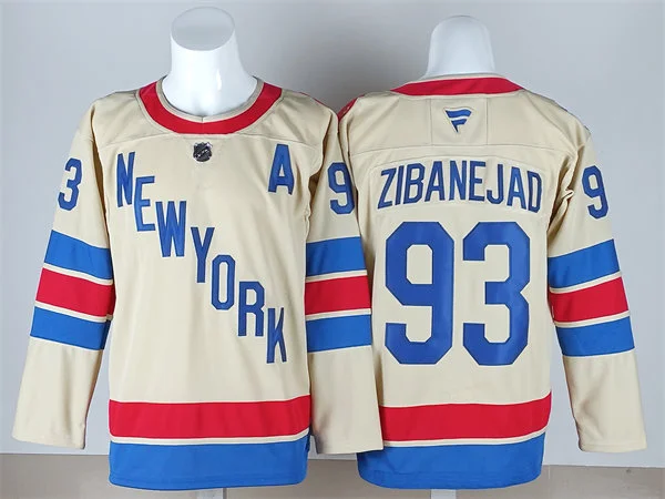 Men's New York Rangers #93 Mika Zibanejad Beige 2026 NHL Winter Classic Premium Jersey