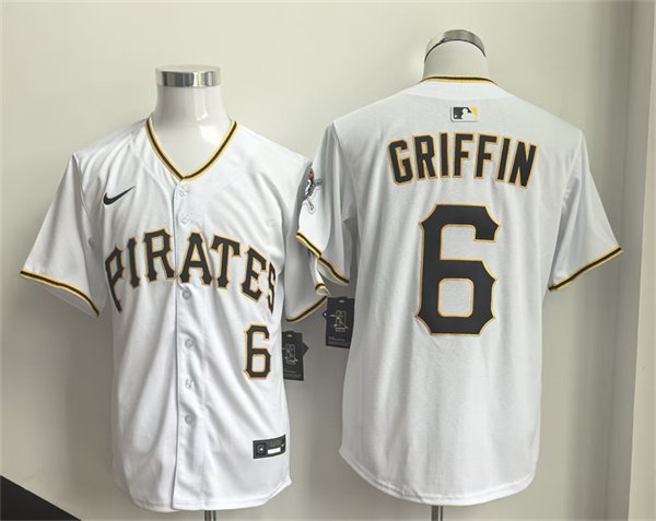 Mens Pittsburgh Pirates #6 Konnor Griffin Nike White Home Limited Jersey