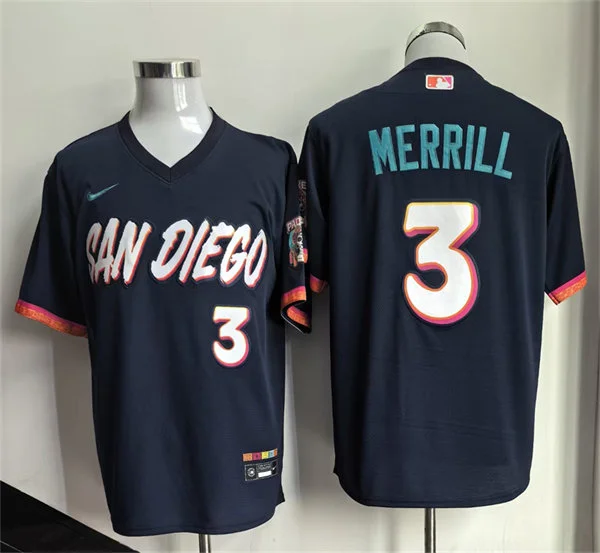 Mens San Diego Padres #3 Jackson Merrill Nike 2026 Obsidian City Connect Limited Jersey