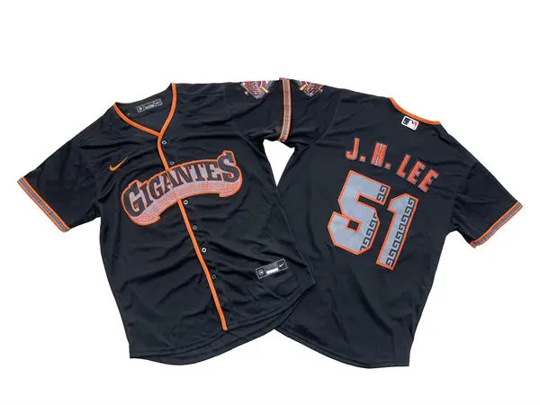 Mens San Francisco Giants #51 Jung-hoo Lee Nike Black Gigantes Limited Jersey