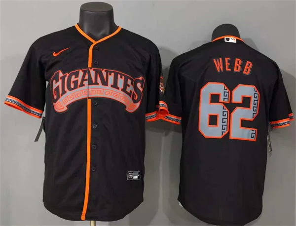 Mens San Francisco Giants #62 Logan Webb Nike Black Gigantes Limited Jersey