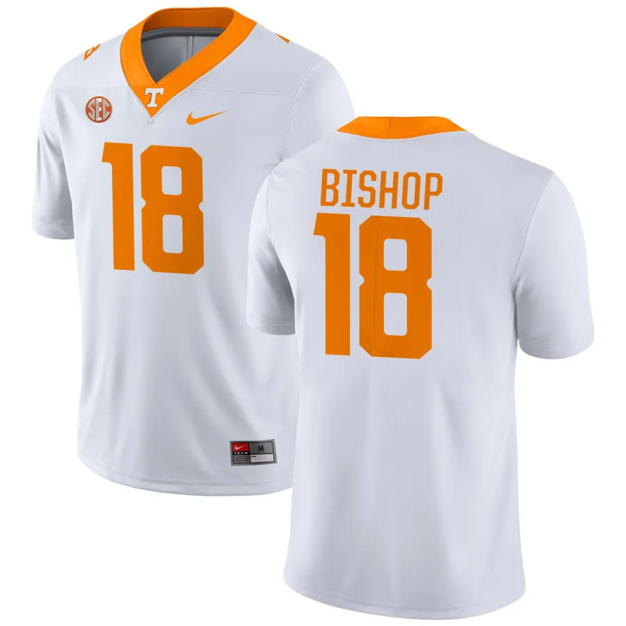 Mens Tennessee Volunteers #18 DeSean Bishop 2026 Adidas White Football Game Jersey