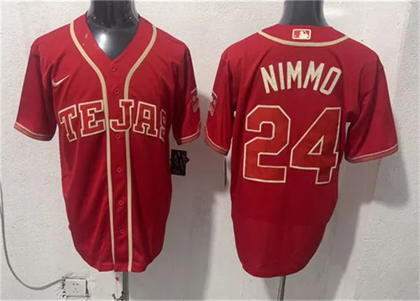 Mens Texas Rangers #24 Brandon Nimmo 2026 Viva Tejas City Connect Limited 2.0 Jersey Maroon