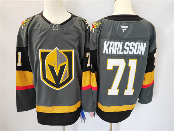 Womens Vegas Golden Knights #71 William Karlsson Stitched Fanatics Gray Alternate Premium Jersey